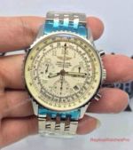 Swiss Fake Breitling 1884 Chronometre Navitimer Mens Chronograph Watch SS Cream Dial